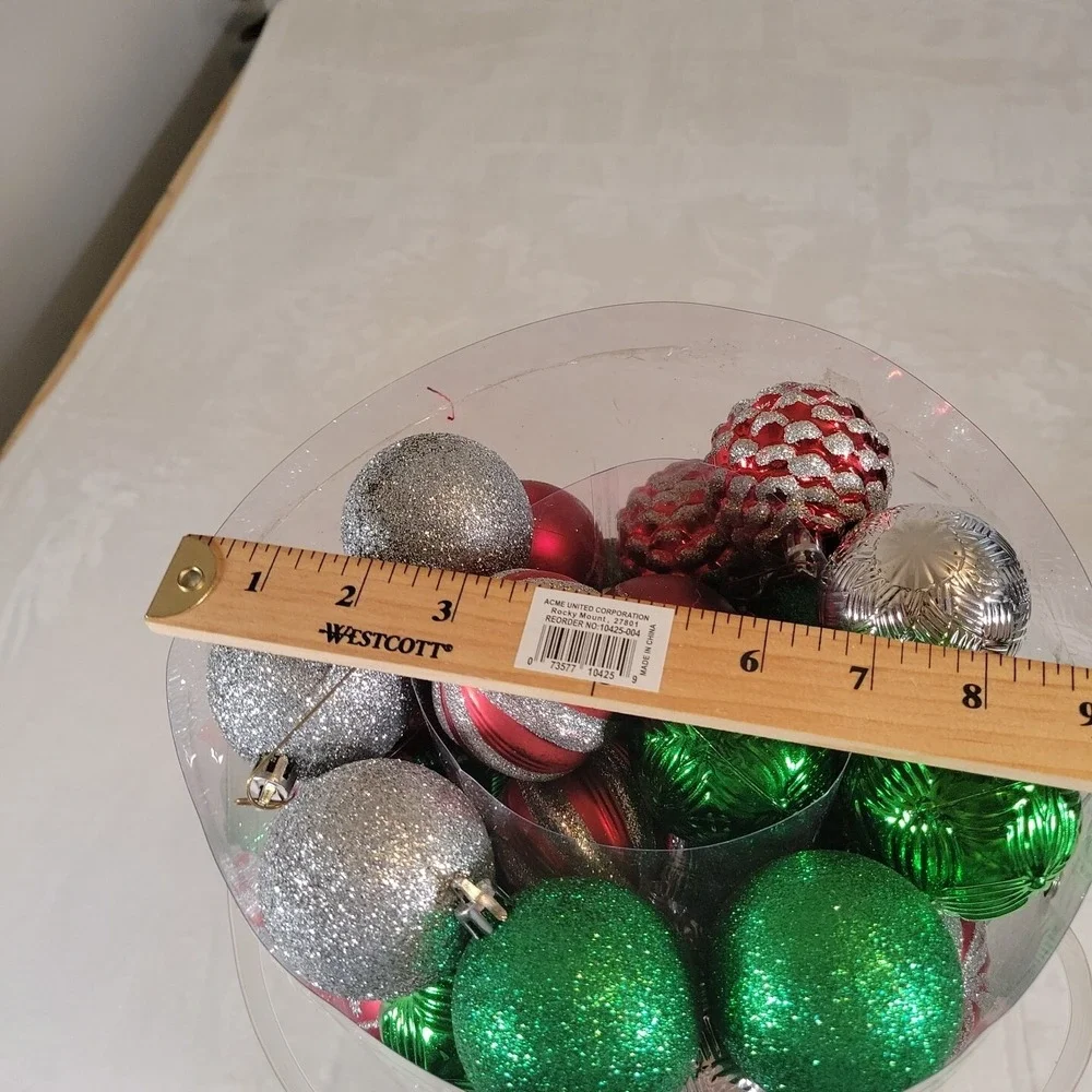 December Home 100 Pieces Shatterproof Christmas Tree Ornaments - Multiple Colors